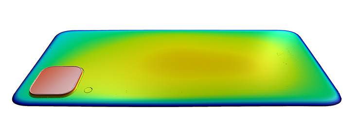 3D Topography of measuring step height mobile phone